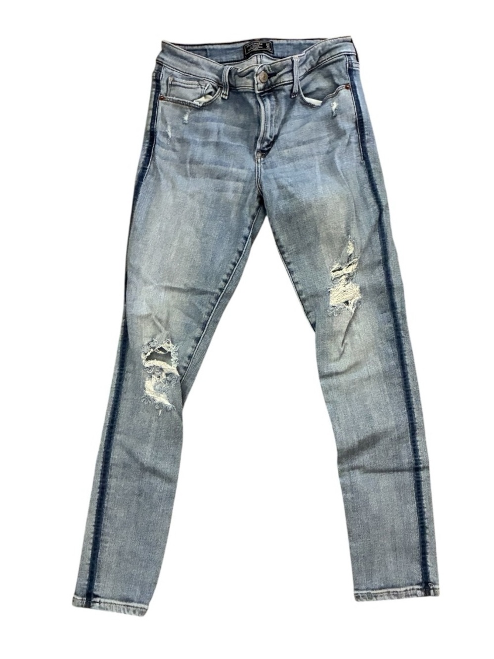 Abercrombie & Fitch Harper Low Rise Ankle Skinny Jeans Distressed Light Wash 4R